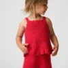 Bebek & Yürümeye Başlayan Çocuklar İçin Tığ İşi Dalgalı Kenarlı Tank Top