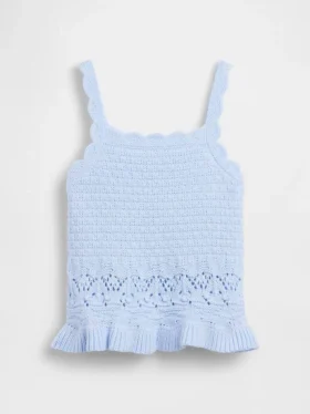 Bebek & Yürümeye Başlayan Çocuklar İçin Tığ İşi Dalgalı Kenarlı Tank Top