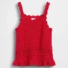 Bebek & Yürümeye Başlayan Çocuklar İçin Tığ İşi Dalgalı Kenarlı Tank Top