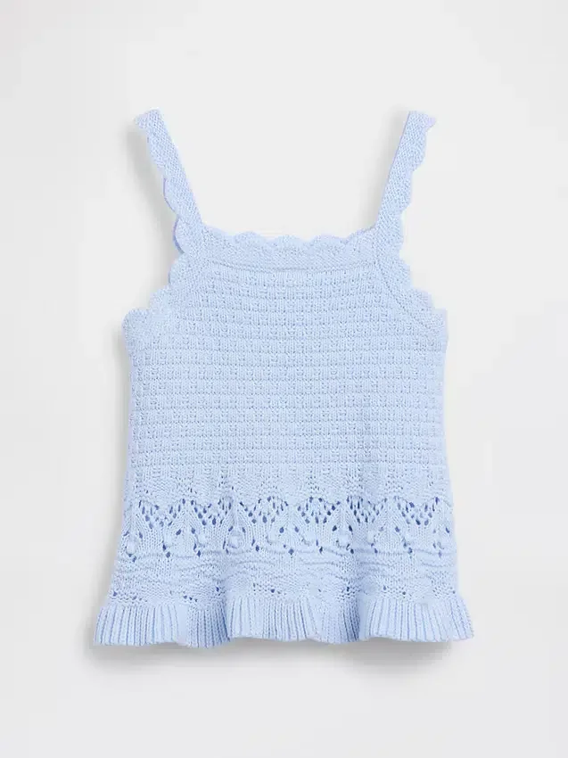Bebek & Yürümeye Başlayan Çocuklar İçin Tığ İşi Dalgalı Kenarlı Tank Top