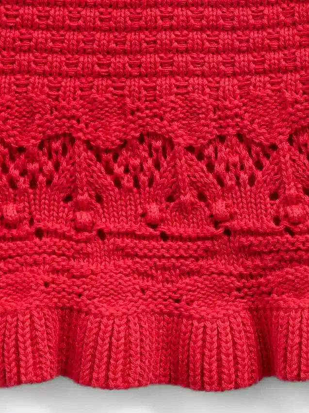 Bebek & Yürümeye Başlayan Çocuklar İçin Tığ İşi Dalgalı Kenarlı Tank Top