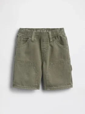 Bebek & Yürümeye Başlayan Çocuklar İçin Ultra Yumuşak Denim Çekip Giyilebilen Marangoz Şortları