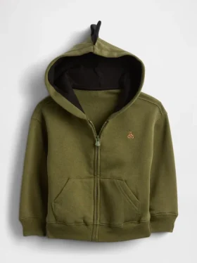 Bebek & Yürümeye Başlayan Çocuklar İçin Vintagesoft Dino Fermuarlı Kapüşonlu Sweatshirt