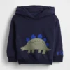 Bebek & Yürümeye Başlayan Çocuklar İçin Vintagesoft Dino-Pocket Kapüşonlu Sweatshirt