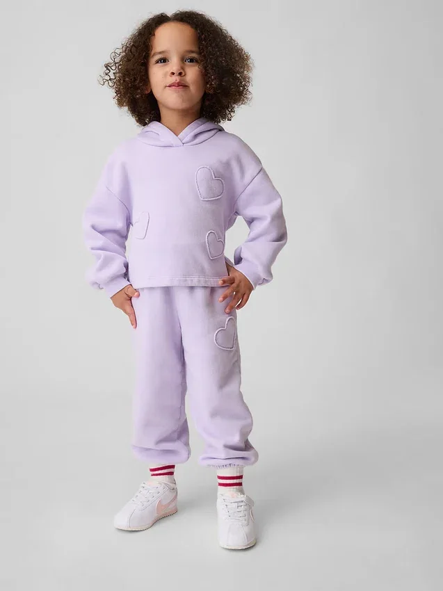 Bebek & Yürümeye Başlayan Çocuklar İçin Vintagesoft Kapüşonlu Sweatshirt Kombin Seti
