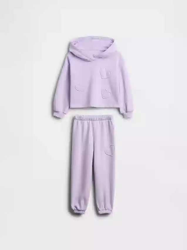 Bebek & Yürümeye Başlayan Çocuklar İçin Vintagesoft Kapüşonlu Sweatshirt Kombin Seti