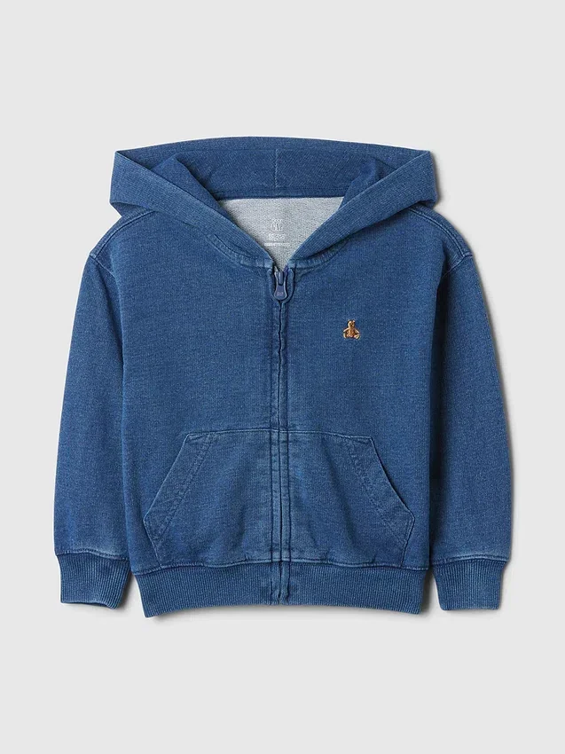 Bebek & Yürümeye Başlayan Çocuklar İçin Vintagesoft Rahat Fermuarlı Kapüşonlu Sweatshirt