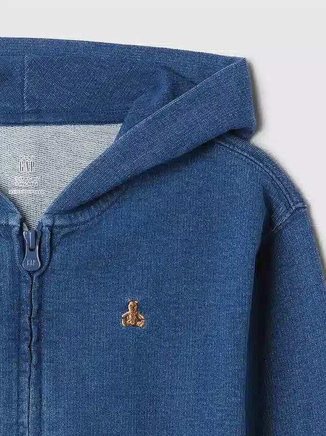 Bebek & Yürümeye Başlayan Çocuklar İçin Vintagesoft Rahat Fermuarlı Kapüşonlu Sweatshirt