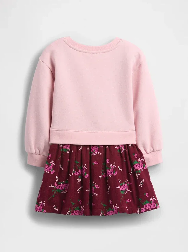 Bebek & Yürümeye Başlayan Çocuklar İçin Vintagesoft Sweatshirt Elbise