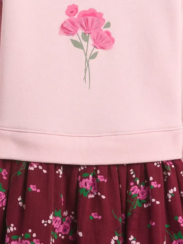 Bebek & Yürümeye Başlayan Çocuklar İçin Vintagesoft Sweatshirt Elbise