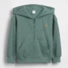 Bebek & Yürümeye Başlayan Çocuklar İçin Waffle Dokulu Fermuarlı Kapüşonlu Sweatshirt