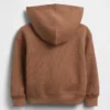 Bebek & Yürümeye Başlayan Çocuklar İçin Waffle Dokulu Fermuarlı Kapüşonlu Sweatshirt