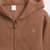 Bebek & Yürümeye Başlayan Çocuklar İçin Waffle Dokulu Fermuarlı Kapüşonlu Sweatshirt
