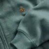 Bebek & Yürümeye Başlayan Çocuklar İçin Waffle Dokulu Fermuarlı Kapüşonlu Sweatshirt