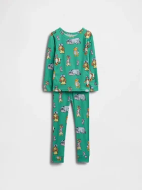 Bebek & Yürümeye Başlayan Çocuklar İçin Winnie the Pooh Organik Fırçalanmış Pamuklu Pijama Seti