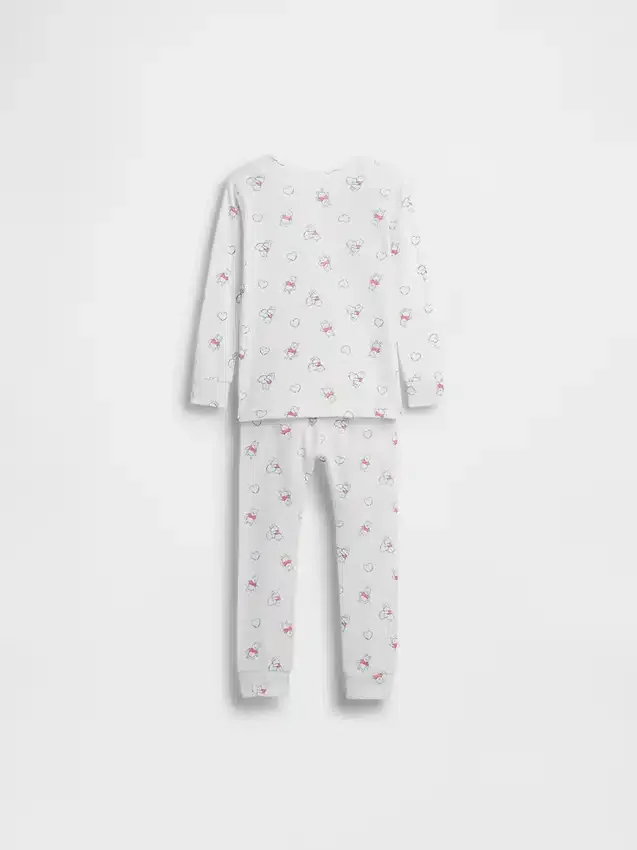 Bebek & Yürümeye Başlayan Çocuklar İçin Winnie the Pooh Organik Fırçalanmış Pamuklu Pijama Seti