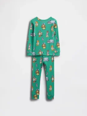 Bebek & Yürümeye Başlayan Çocuklar İçin Winnie the Pooh Organik Fırçalanmış Pamuklu Pijama Seti