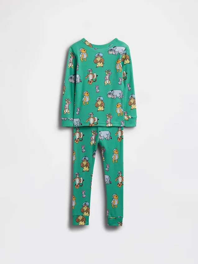 Bebek & Yürümeye Başlayan Çocuklar İçin Winnie the Pooh Organik Fırçalanmış Pamuklu Pijama Seti