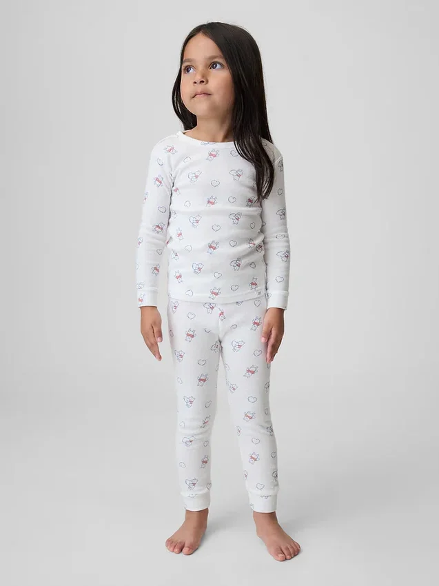 Bebek & Yürümeye Başlayan Çocuklar İçin Winnie the Pooh Organik Fırçalanmış Pamuklu Pijama Seti
