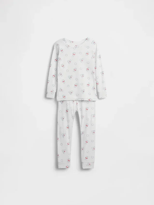 Bebek & Yürümeye Başlayan Çocuklar İçin Winnie the Pooh Organik Fırçalanmış Pamuklu Pijama Seti