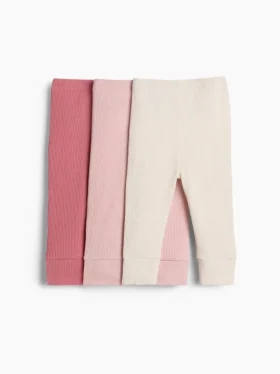 Bebeklerin İlk Favorileri İnce Nervürlü Pantolonlar (3'lü Paket)