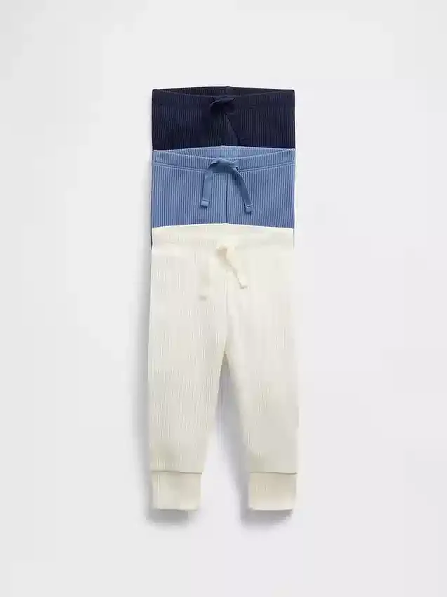 Bebeklerin İlk Favorileri İnce Nervürlü Pantolonlar (3'lü Paket)