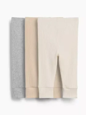 Bebeklerin İlk Favorileri İnce Nervürlü Pantolonlar (3’lü Paket)