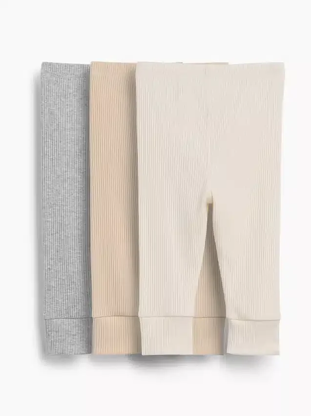 Bebeklerin İlk Favorileri İnce Nervürlü Pantolonlar (3'lü Paket)