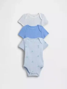 Bebeklerin İlk Favorileri İnce Nervürlü Çıtçıtlı Body (3'lü Paket)