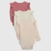 Bebeklerin İlk Favorileri İnce Nervürlü Çıtçıtlı Body (3'lü Paket)