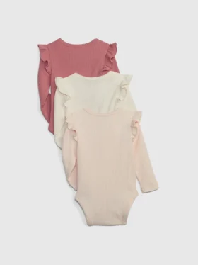 Bebeklerin İlk Favorileri İnce Nervürlü Çıtçıtlı Body (3’lü Paket)