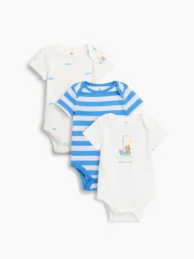Bebeklerin İlk Favorileri Organik Pamuklu Çıtçıtlı Body (3'lü Paket)