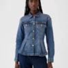 Bel Kısmış Denim Ceket