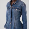 Bel Kısmış Denim Ceket
