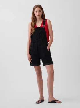 Bol Kesim Denim Şortlu Tulum