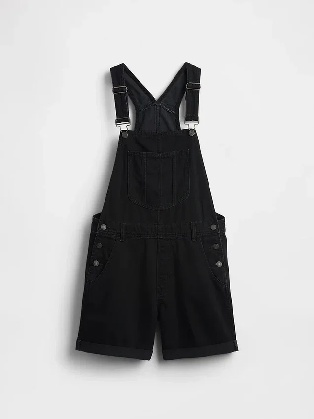Bol Kesim Denim Şortlu Tulum