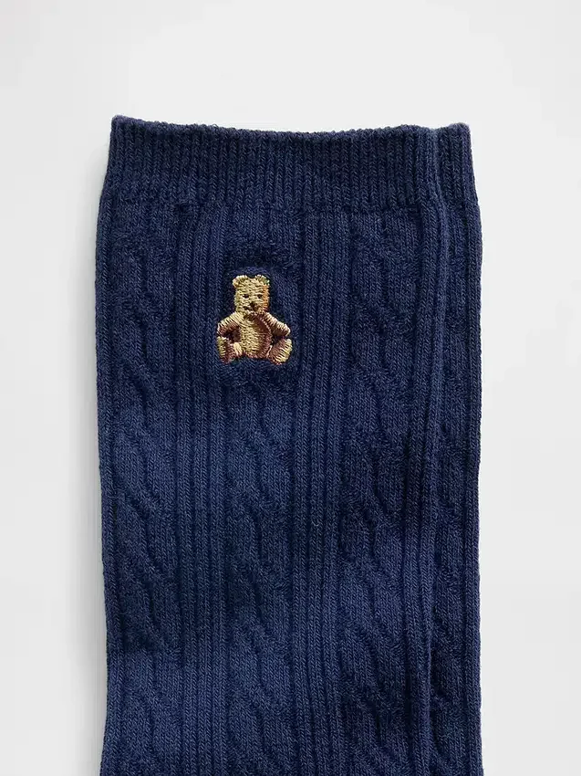 Brannan Bear Kablo Örgü Crew Çoraplar