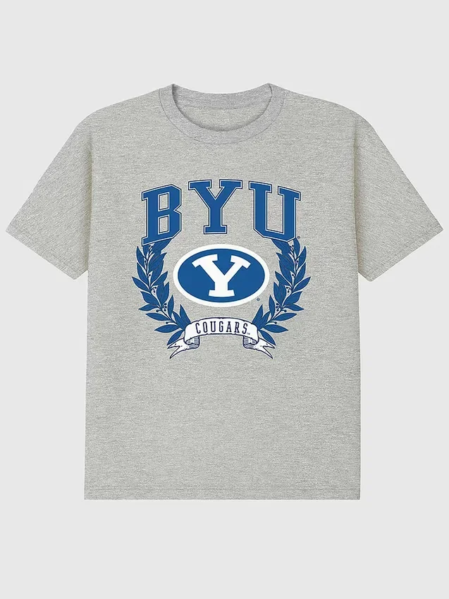 Brigham Young Üniversitesi Laurels Koyu Renkli Grafik Tişört