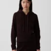 CashSoft Bol Kesim Kablo Örgü Kapüşonlu Sweatshirt