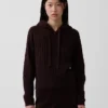 CashSoft Bol Kesim Kablo Örgü Kapüşonlu Sweatshirt