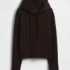 CashSoft Bol Kesim Kablo Örgü Kapüşonlu Sweatshirt