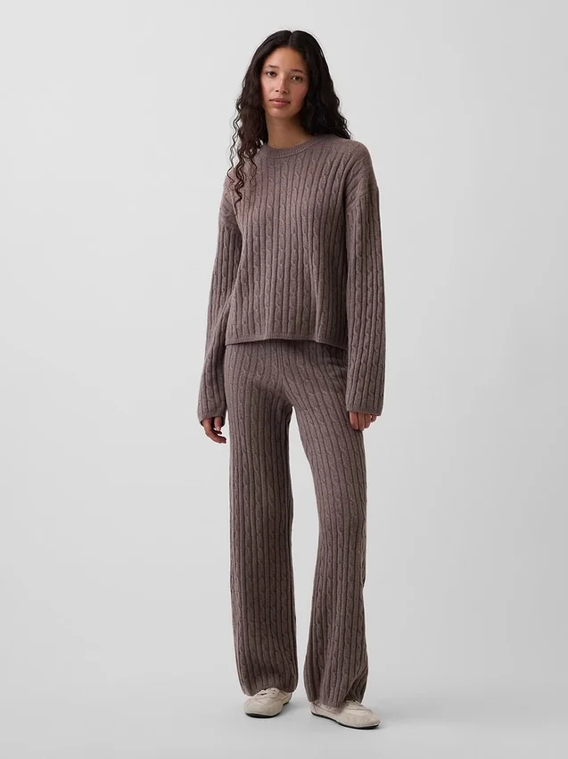 CashSoft Oversized Kablo Örgü Kazak