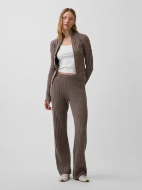 CashSoft Kablo Örgü Bootcut Kazak Pantolon