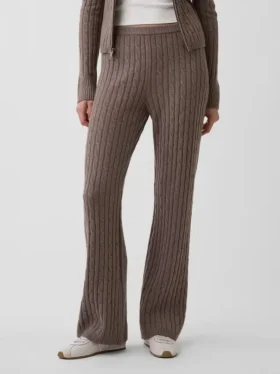 CashSoft Kablo Örgü Bootcut Kazak Pantolon