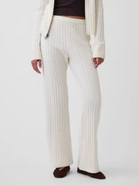 CashSoft Kablo Örgü Bootcut Kazak Pantolon