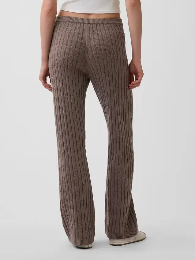 CashSoft Kablo Örgü Bootcut Kazak Pantolon