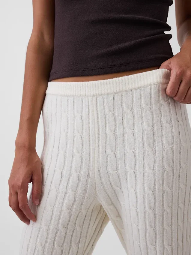 CashSoft Kablo Örgü Bootcut Kazak Pantolon