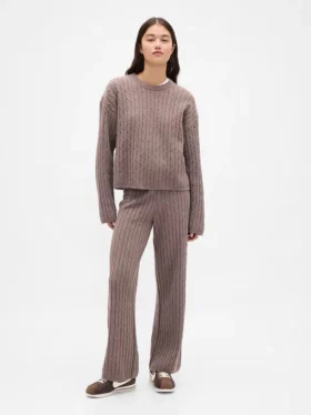 CashSoft Kablo Örgü Kazak Pantolon