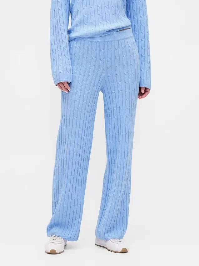 CashSoft Kablo Örgü Kazak Pantolon