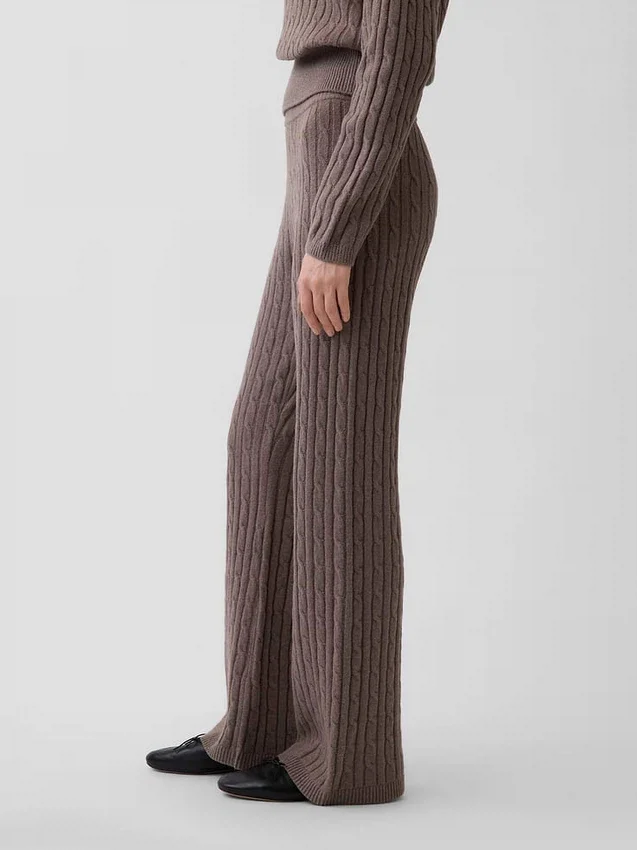 CashSoft Kablo Örgü Kazak Pantolon